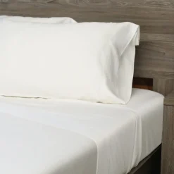 Ensemble de draps queen en rayonne de bambou à têtes séparées - blanc