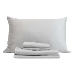 Ensemble de draps simple en bambou - gris ciment