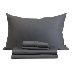 Ensemble de draps simple en bambou - gris charbon