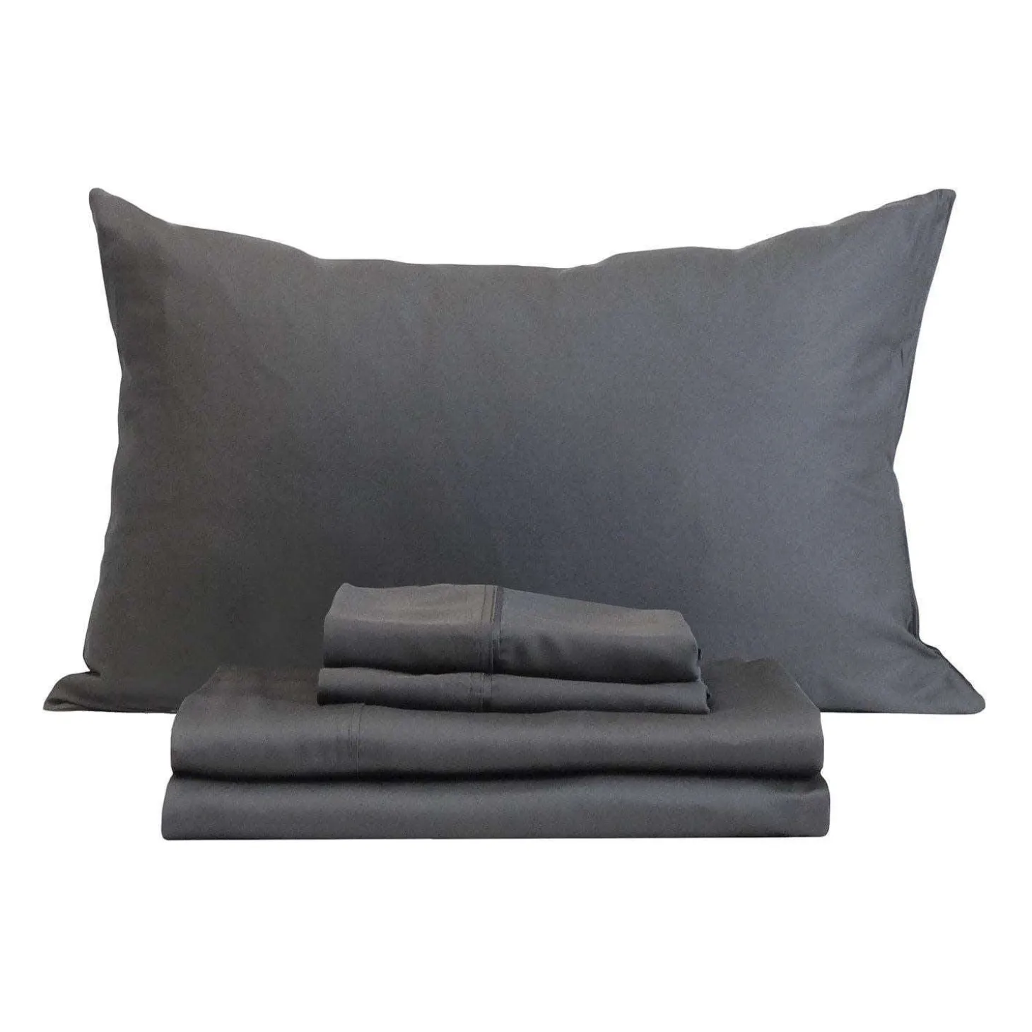 Ensemble de draps simple XL en bambou - gris charbon