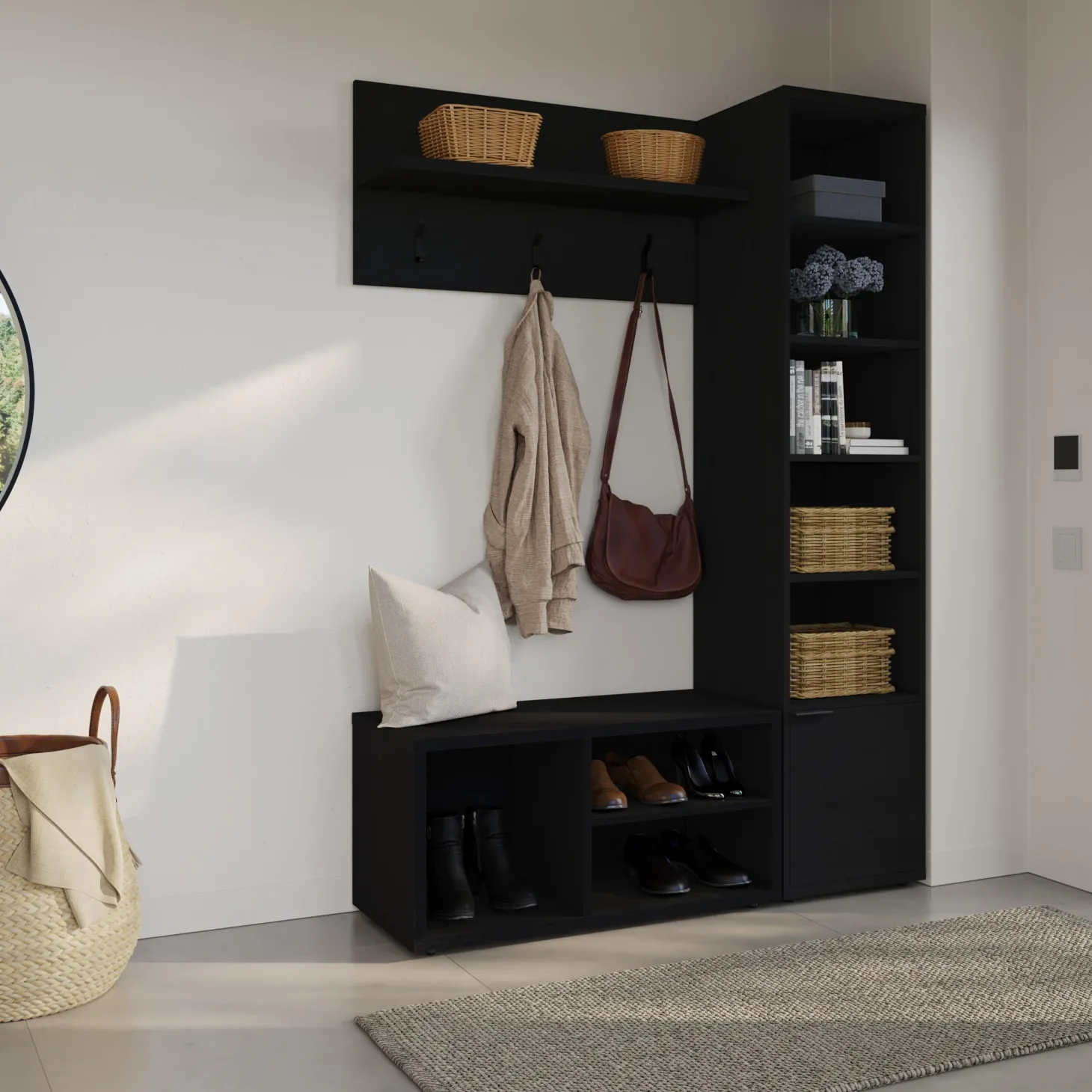 Ensemble de meubles d'entrée 3 mcx - noir
