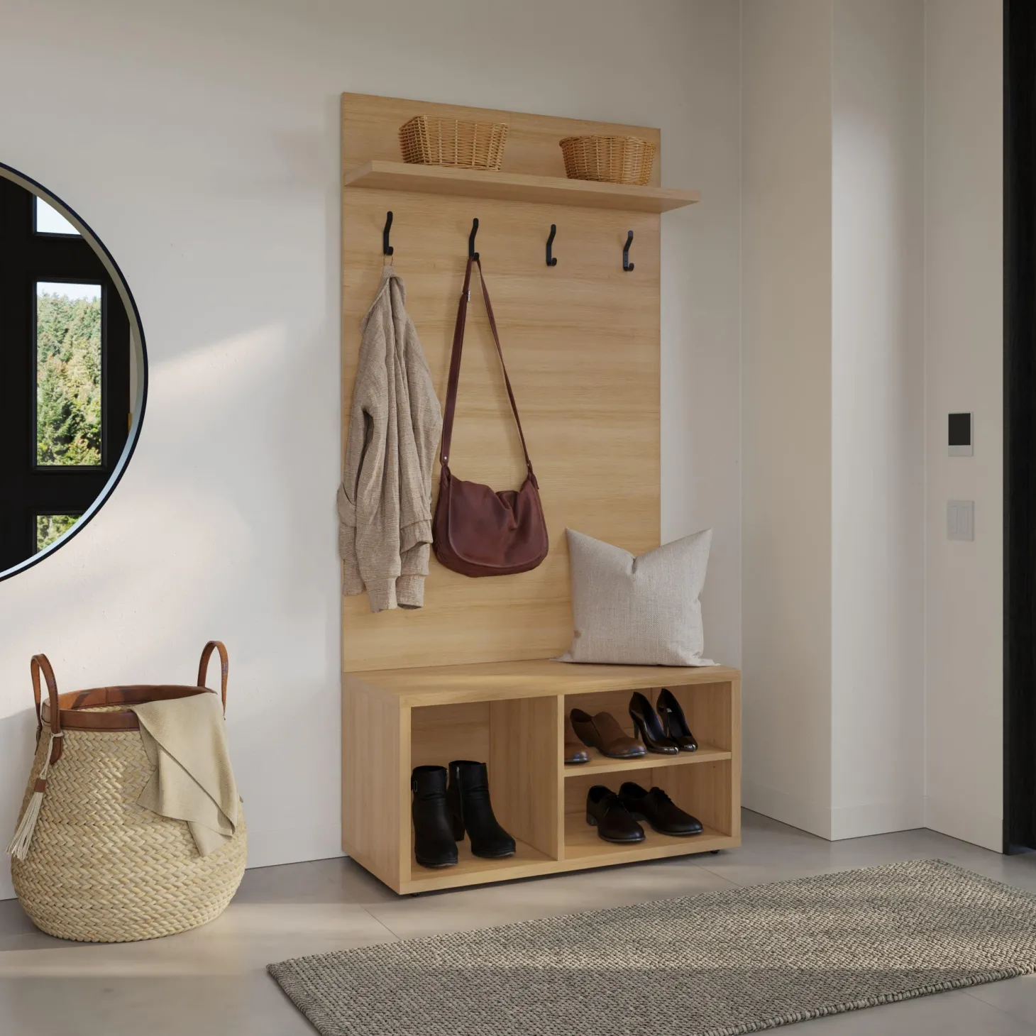 Ensemble de meubles d'entrée 2 mcx - naturel