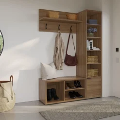 Ensemble de meubles d'entrée 3 mcx - brun