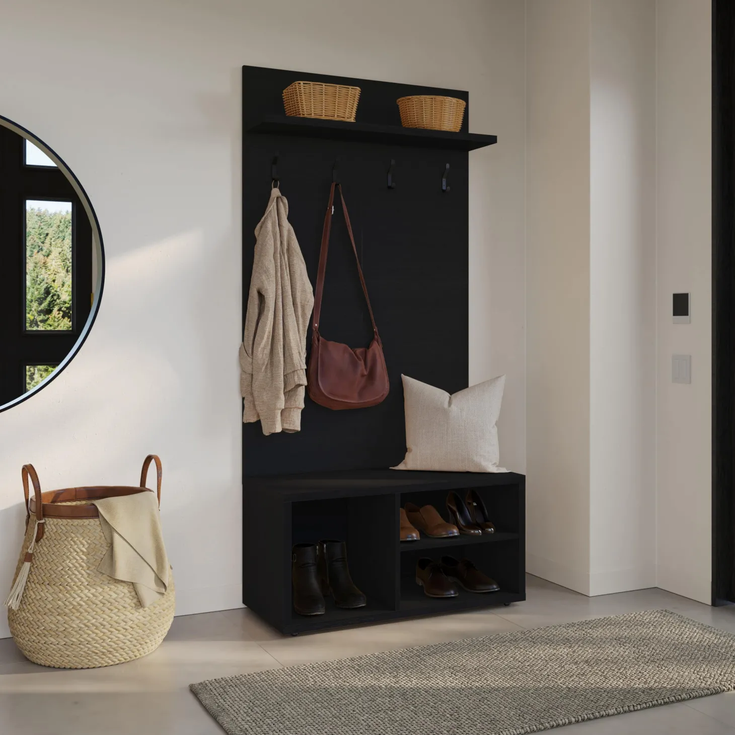 Ensemble de meubles d'entrée 2 mcx - noir