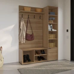 Ensemble de meubles d'entrée 3 mcx - brun