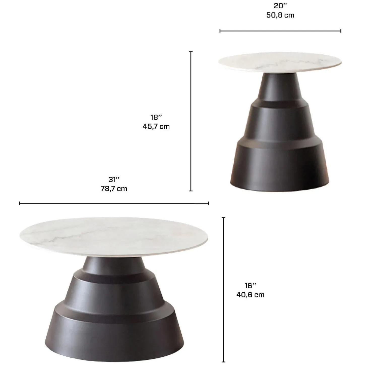 Ensemble de tables d’appoint - 2 mcx