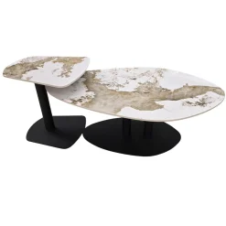 Ensemble de tables gigognes en pierre sintérisée