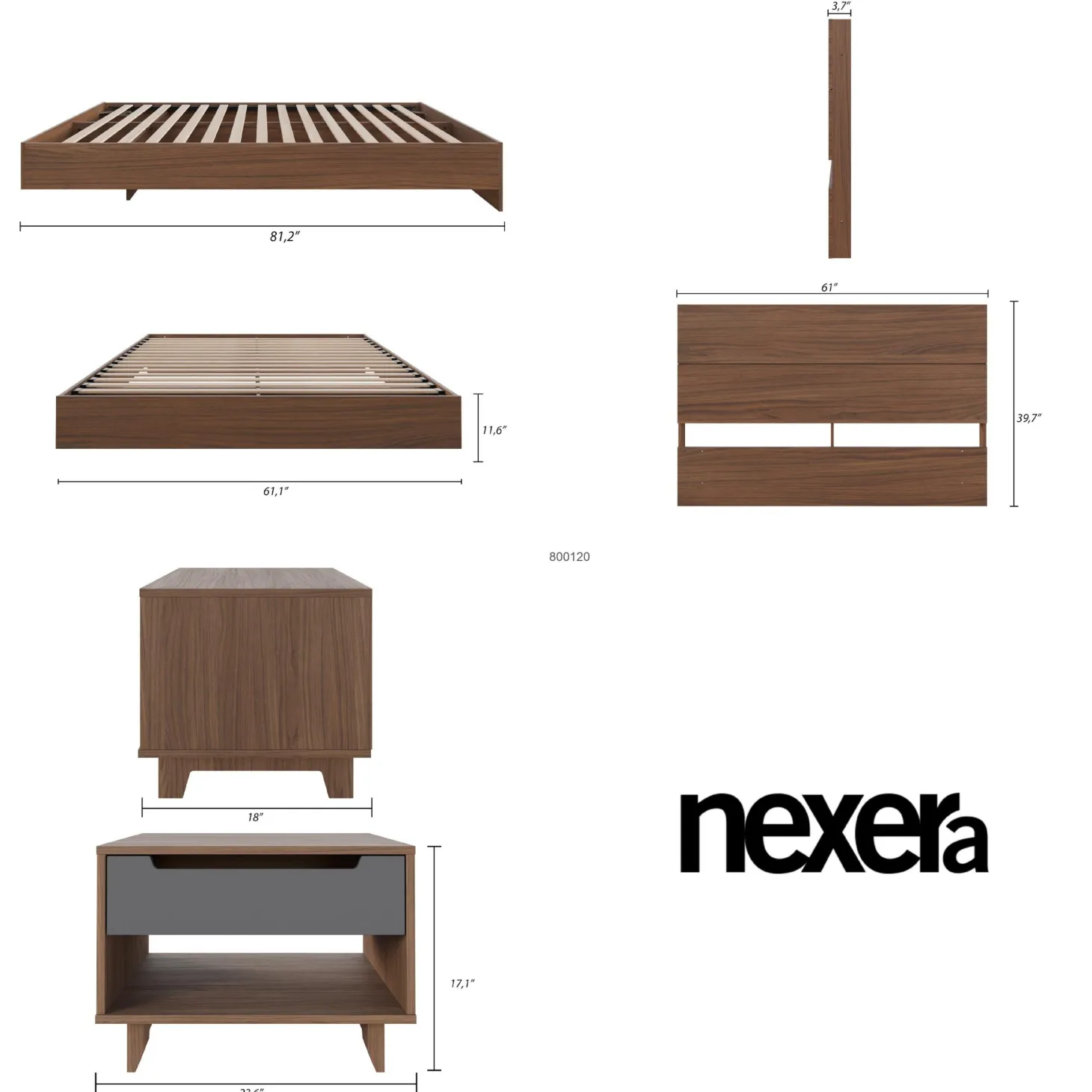 Ensemble grand lit (60") - 3 mcx - Nexera