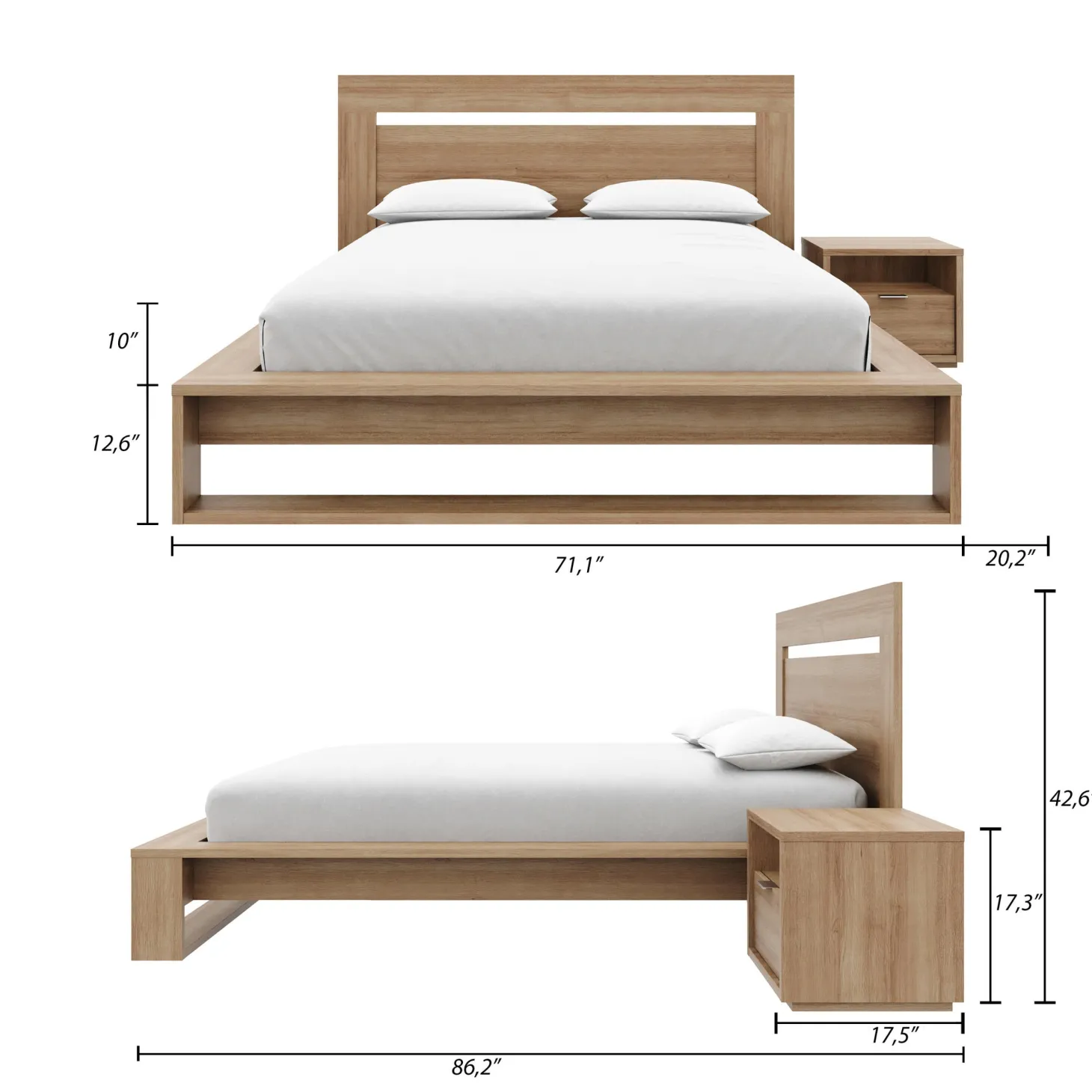 Ensemble grand lit (60") - 3 mcx - Nexera