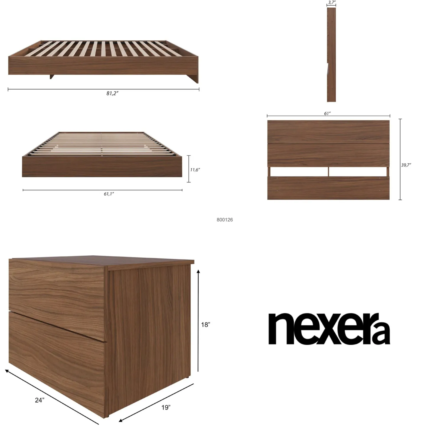 Ensemble grand lit (60") - 3 mcx - Nexera