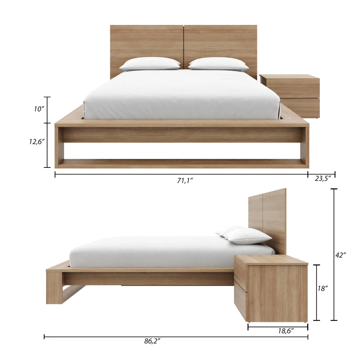 Ensemble grand lit (60") - 3 mcx - Nexera
