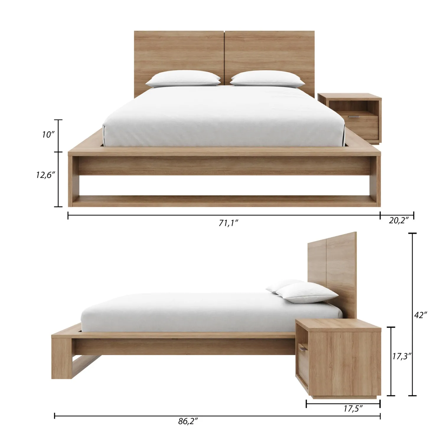 Ensemble grand lit (60") - 3 mcx - Nexera