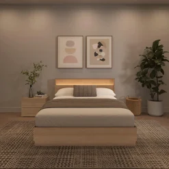 Ensemble grand lit avec éclairage (60") - 4 mcx - Nexera