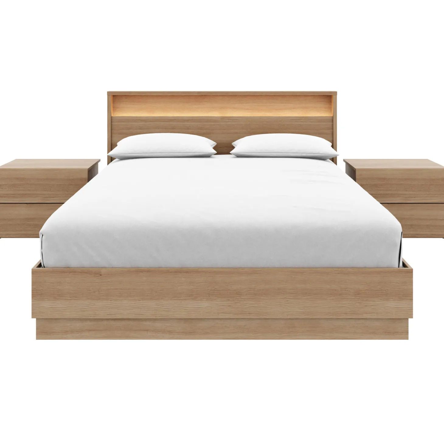 Ensemble grand lit avec éclairage (60") - 4 mcx - Nexera