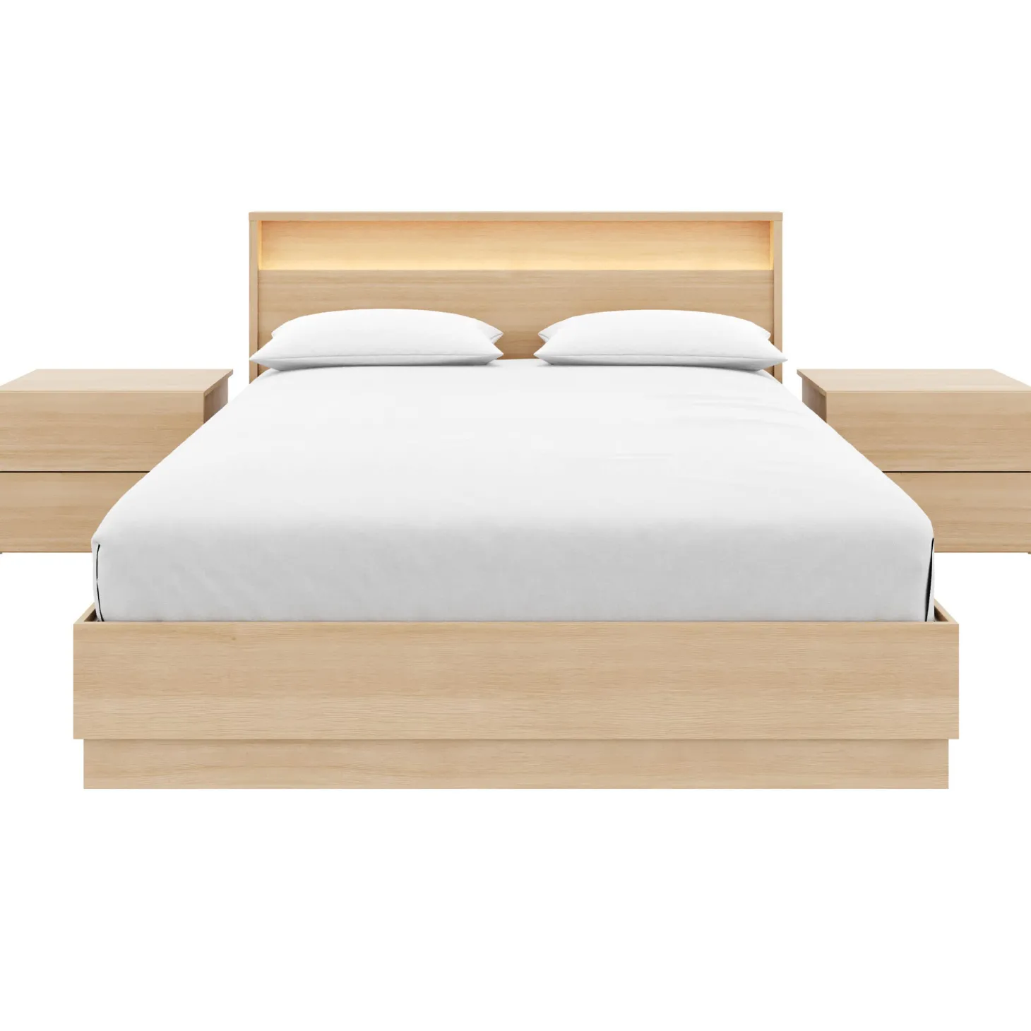 Ensemble grand lit avec éclairage (60") - 4 mcx - Nexera