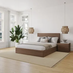 Ensemble grand lit avec rangement (60