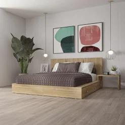 Ensemble grand lit avec rangement 6 tiroirs (60") - 4 mcx