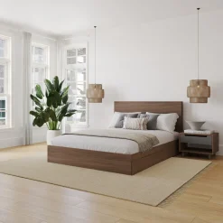 Ensemble grand lit avec rangement (60