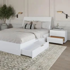 Ensemble grand lit avec rangement (60
