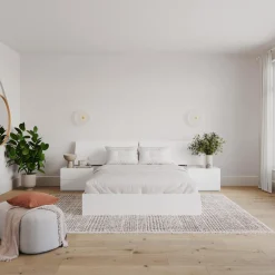 Ensemble grand lit avec rangement (60