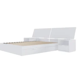 Ensemble grand lit avec rangement 2 tiroirs (60") - 4 mcx - Nexera