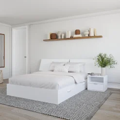 Ensemble grand lit avec rangement (60