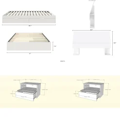 Ensemble grand lit avec rangement (60