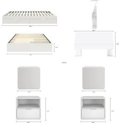Ensemble grand lit avec rangement (60