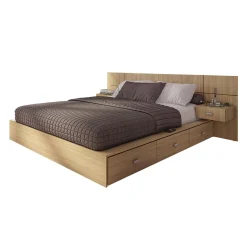 Ensemble grand lit avec rangement 6 tiroirs (60") - 4 mcx