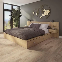 Ensemble grand lit avec rangement 6 tiroirs (60") - 4 mcx