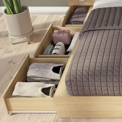 Ensemble grand lit avec rangement 6 tiroirs (60