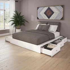 Ensemble grand lit avec rangement 6 tiroirs (60") - 4 mcx