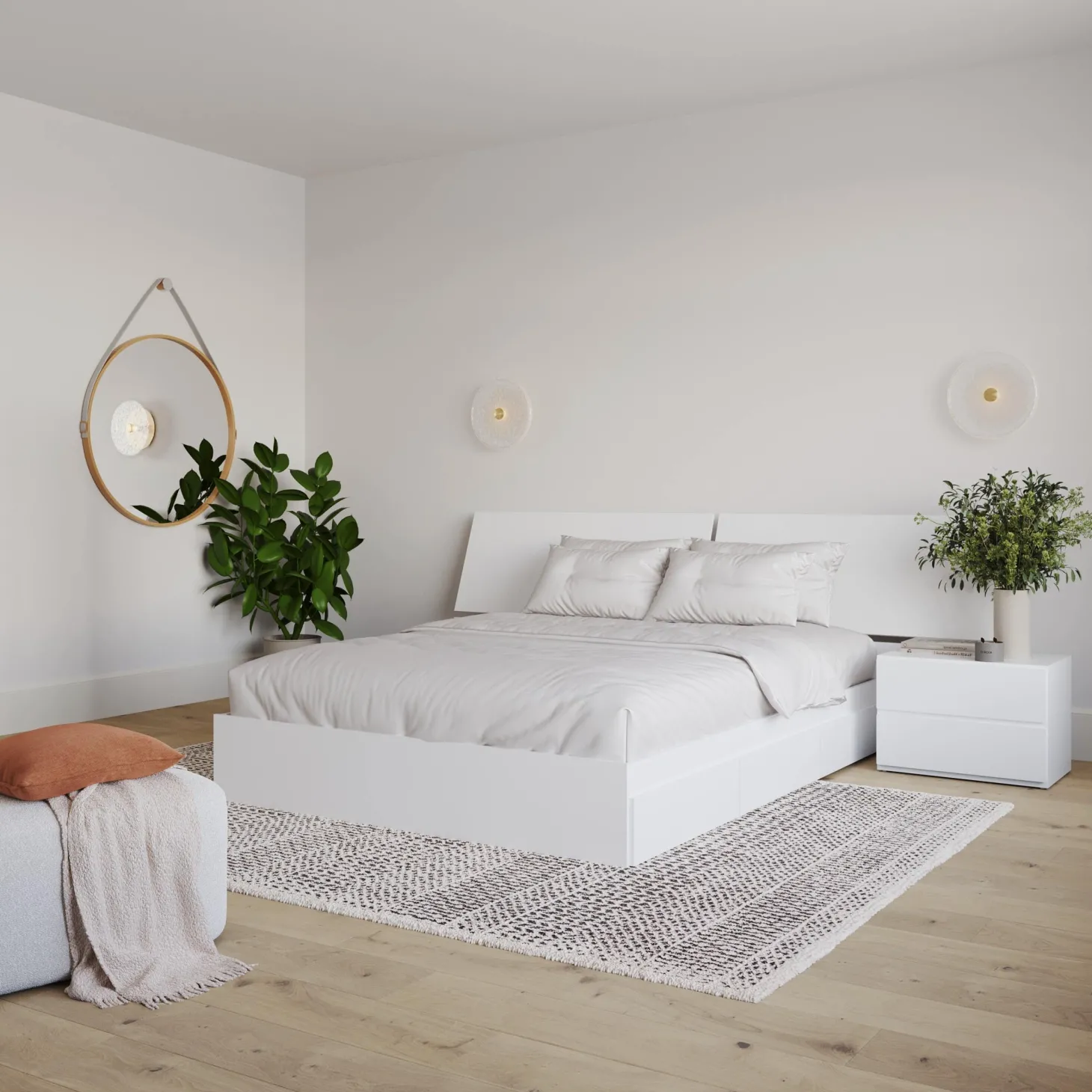 Ensemble grand lit avec rangement (60") - 3 mcx - Nexera