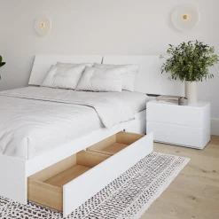 Ensemble grand lit avec rangement (60