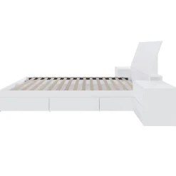 Ensemble grand lit avec rangement 3 tiroirs (60