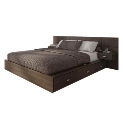 Ensemble grand lit avec rangement 6 tiroirs (60") - 4 mcx
