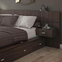 Ensemble grand lit avec rangement 6 tiroirs (60