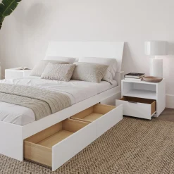 Ensemble grand lit avec rangement (60