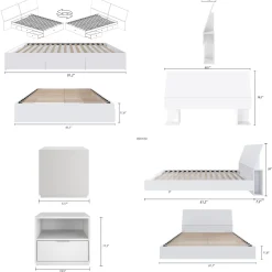 Ensemble grand lit avec rangement (60