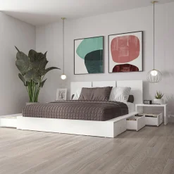 Ensemble grand lit avec rangement 6 tiroirs (60") - 4 mcx