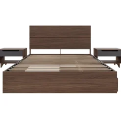 Ensemble grand lit avec rangement 3 tiroirs (60") - 4 mcx - Nexera