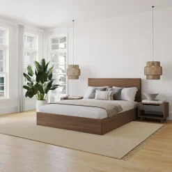 Ensemble grand lit avec rangement 3 tiroirs (60
