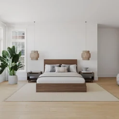 Ensemble grand lit avec rangement 3 tiroirs (60