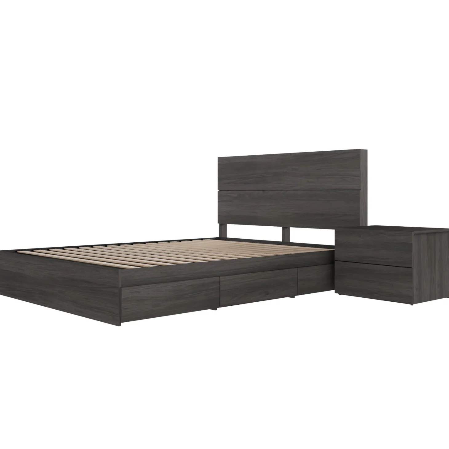 Ensemble grand lit avec rangement (60") - 3 mcx - Nexera