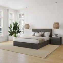 Ensemble grand lit avec rangement (60