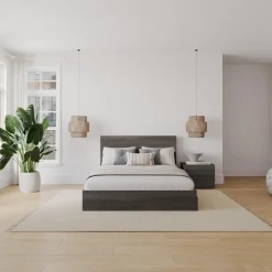 Ensemble grand lit avec rangement (60