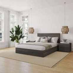 Ensemble grand lit avec rangement (60