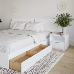 Ensemble grand lit avec rangement (60