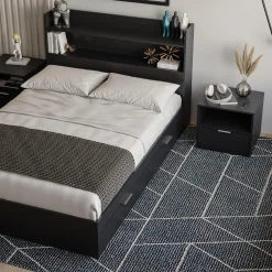 Ensemble lit double avec rangement (54") - 4mcx - Nexera