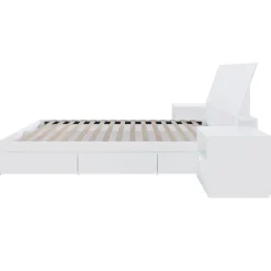 Ensemble lit double avec rangement 3 tiroirs (54